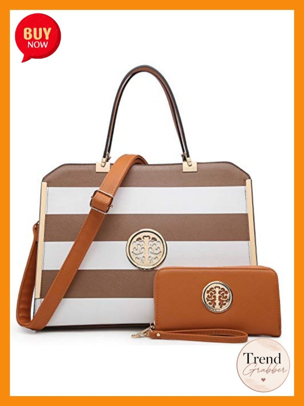 Top Handle Satchel Bag Large Vegan Leather Work Tote with Wallet